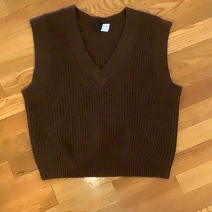 Brown sweater vest